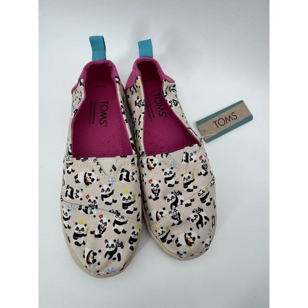 TOMS‎ Panda Slip-On Shoes Size 1.5 Girls NWT no box